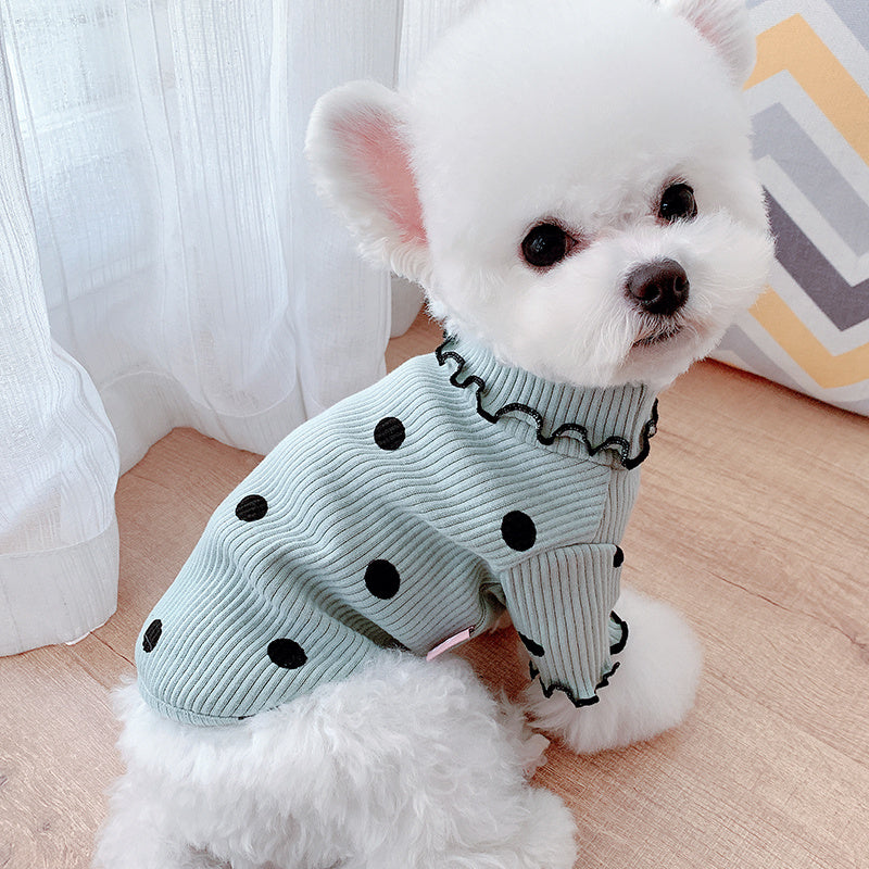 Polka Dot Cotton Pet Shirt – Cute Dog & Cat Outfit