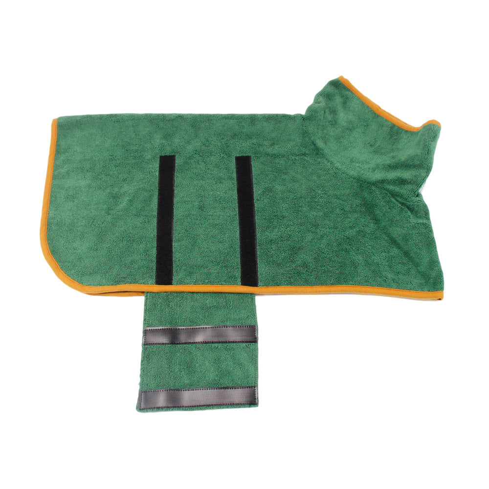 Super Absorbent Dog Bathrobe Towel – Quick Drying Pet Drying Coat with Adjustable Straps