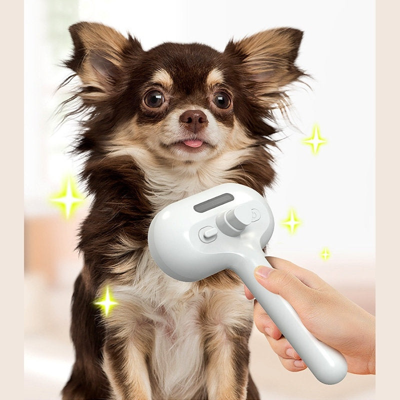 Pet Grooming Brush with Mist Spray – Dematting Comb & Hair Remover for Dogs & Cats