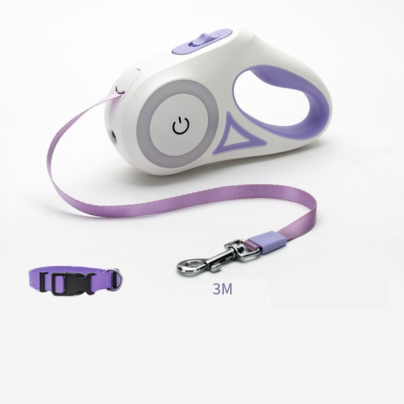 Retractable Dog Leash with One-Hand Brake – Telescopic, Explosion-Proof Options, with Optional Collar