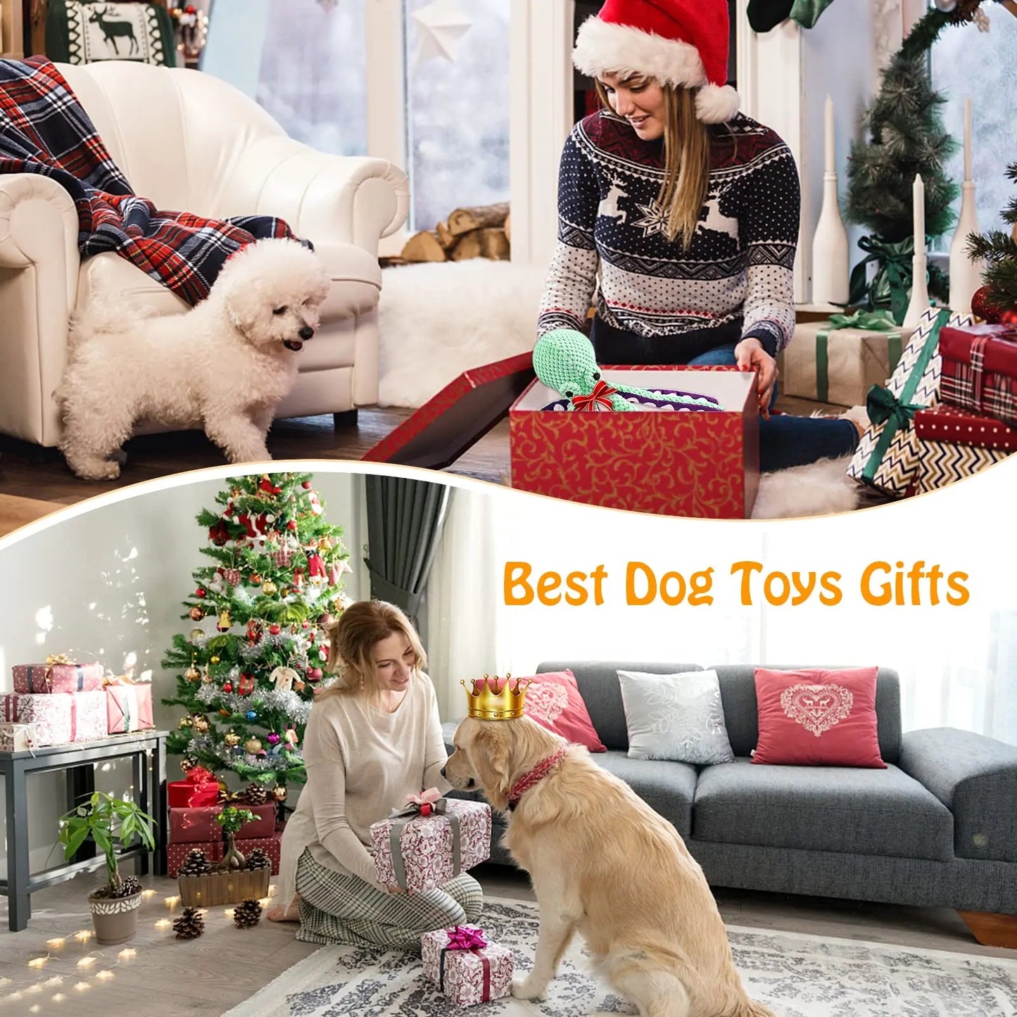 Plush Squeaky Dog Toy – Durable Chew & Fetch Playmate for Small to Large Dogs