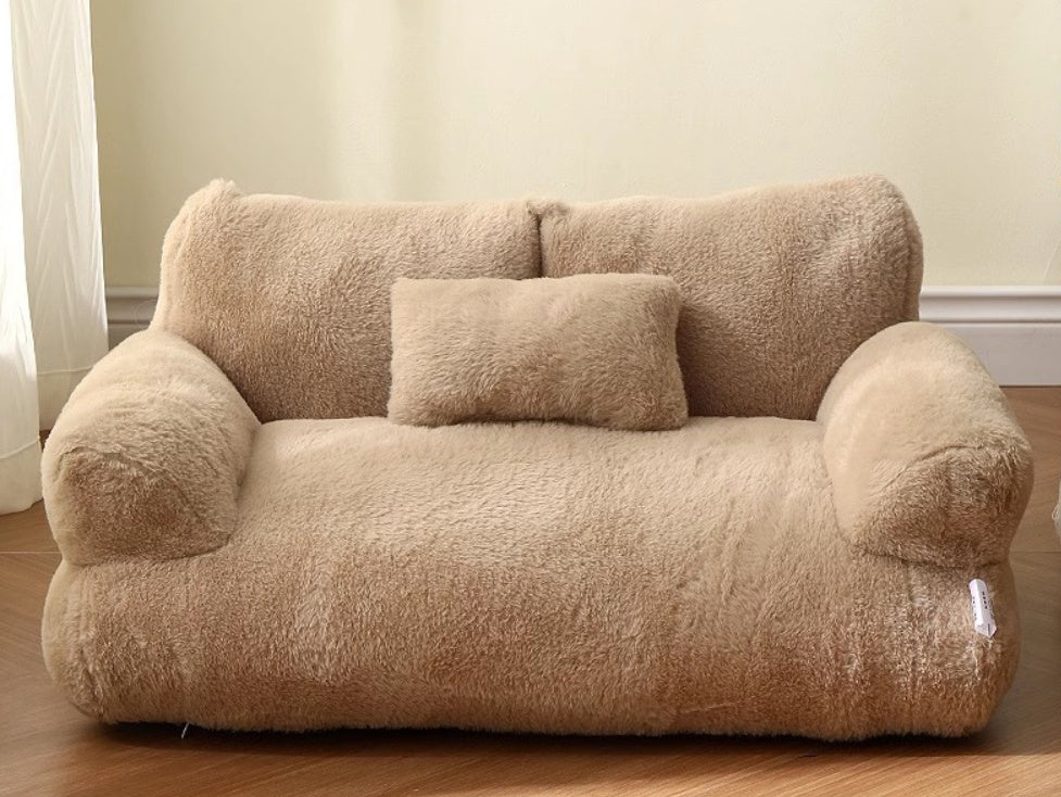 Soft Cat Sofa Bed with Pillow – Cozy Pet Lounger