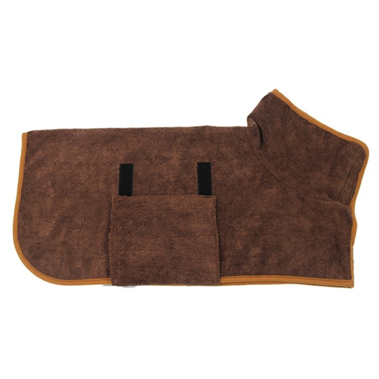 Super Absorbent Dog Bathrobe Towel – Quick Drying Pet Drying Coat with Adjustable Straps