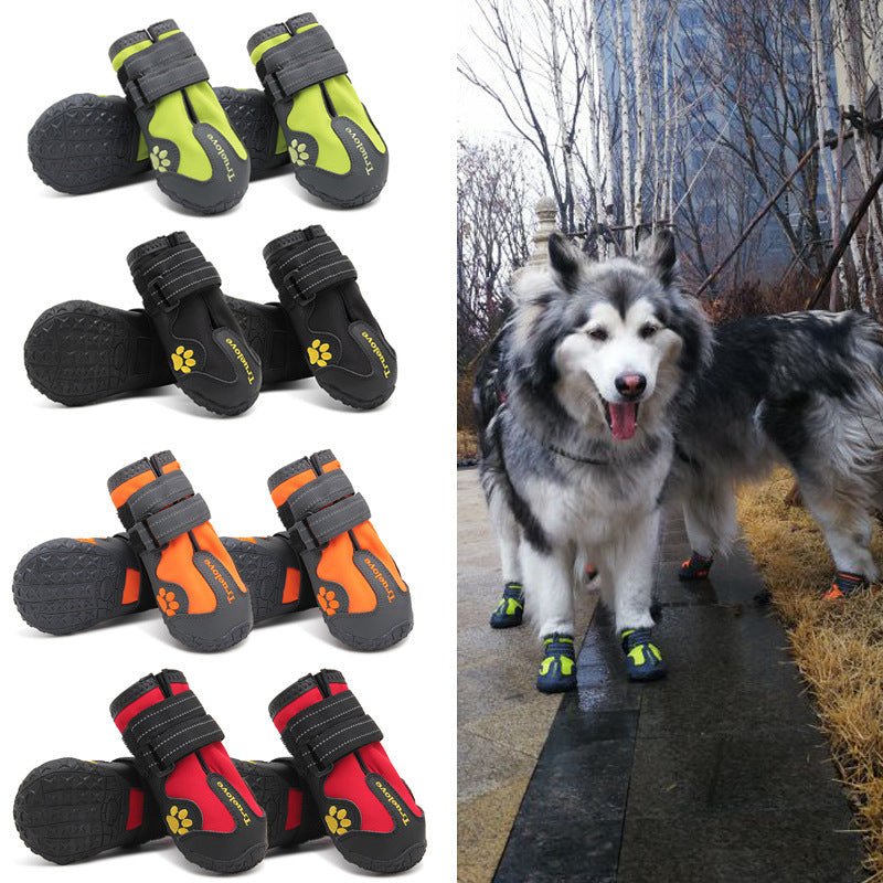 Waterproof Dog Shoes with Double Velcro & Reflective Design – Easy Wear Pet Boots