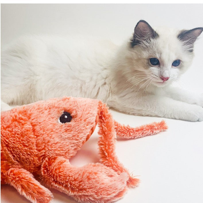 Interactive Jumping Lobster Cat Toy – USB Rechargeable Plush