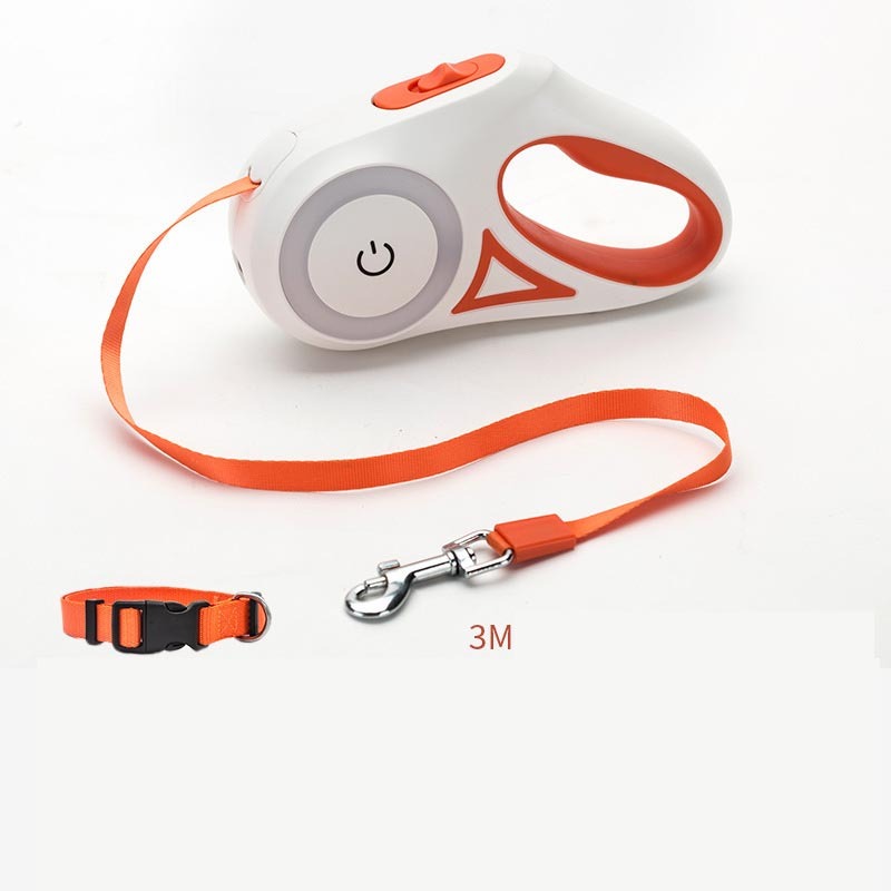 Retractable Dog Leash with One-Hand Brake – Telescopic, Explosion-Proof Options, with Optional Collar