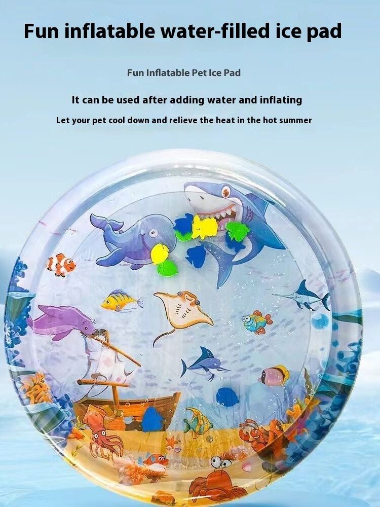 Inflatable Cat Water Playmat Bed – Cooling PVC Ice Pad with Fun Designs