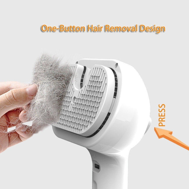 Pet Grooming Brush with Mist Spray – Dematting Comb & Hair Remover for Dogs & Cats