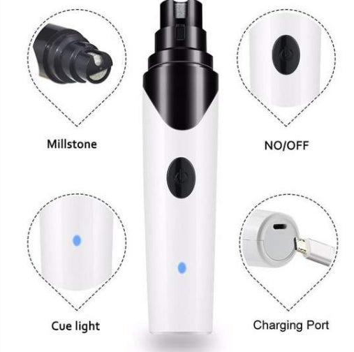 USB Rechargeable Pet Nail Grinder – Low Noise & Safe Grooming Tool for Dogs, Cats & Small Pets