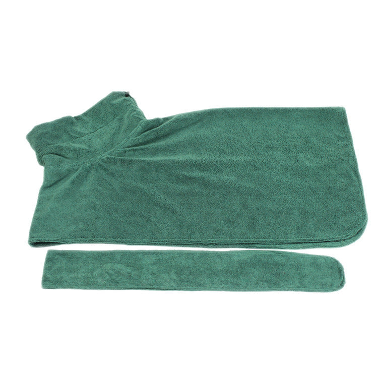 Super Absorbent Dog Bathrobe Towel – Quick Drying Pet Drying Coat with Adjustable Straps