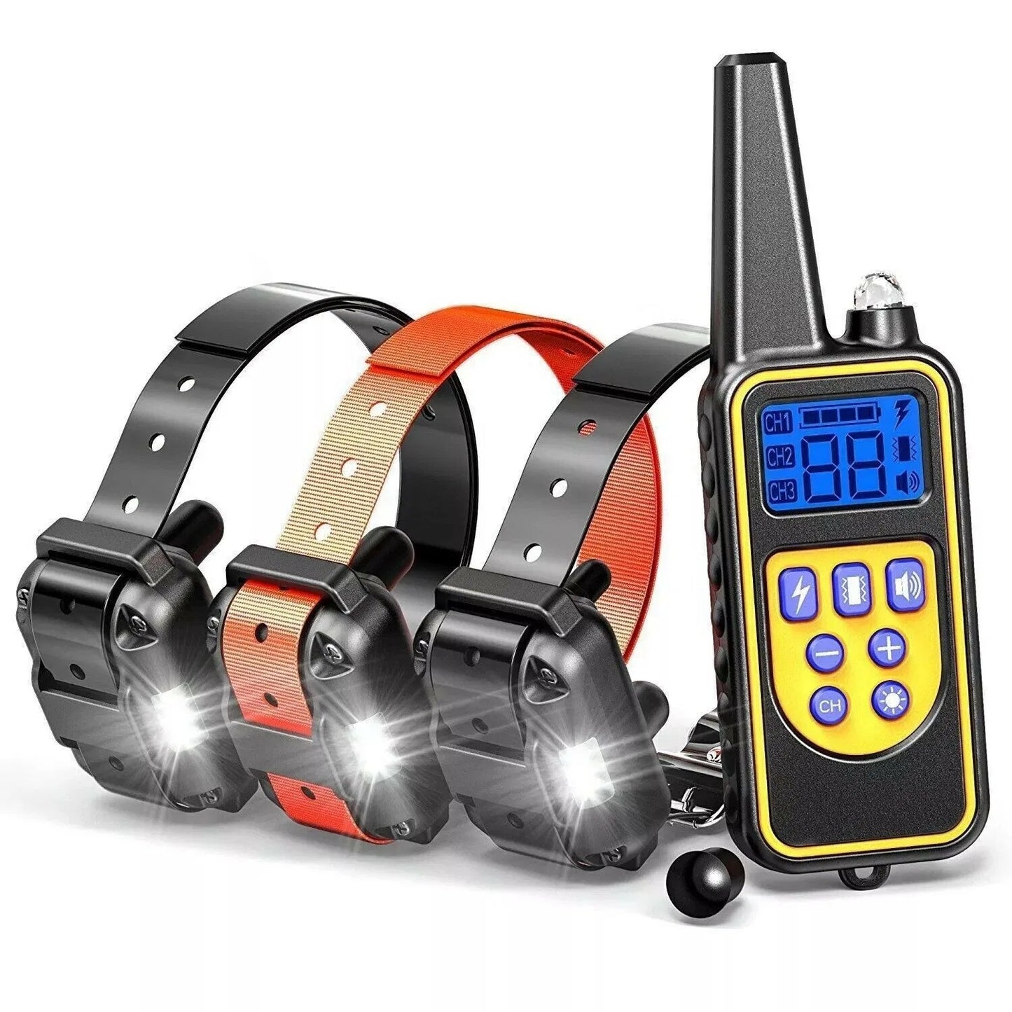 Digital Dog Training Collar Waterproof Rechargeable Remote Control Pet with LCD Display for All Size Shock Vibration Sound -3000 FT