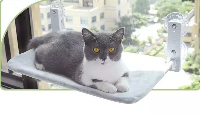 Luxury Plush Cat Window Perch – Suction Cup Hanging Bed