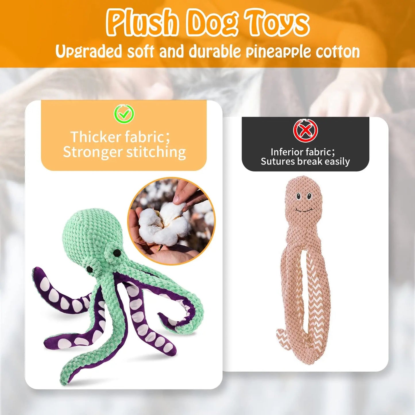 Plush Squeaky Dog Toy – Durable Chew & Fetch Playmate for Small to Large Dogs