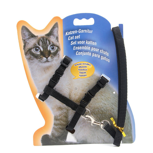 Adjustable Nylon Pet Harness with Leash – Comfortable Chest Strap for Dogs & Cats