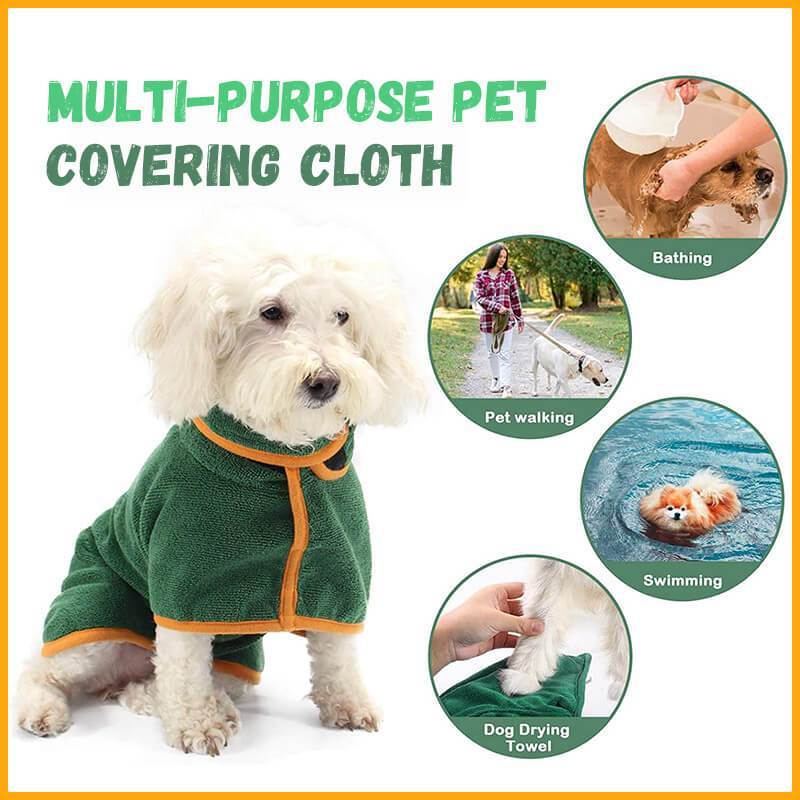 Super Absorbent Dog Bathrobe Towel – Quick Drying Pet Drying Coat with Adjustable Straps
