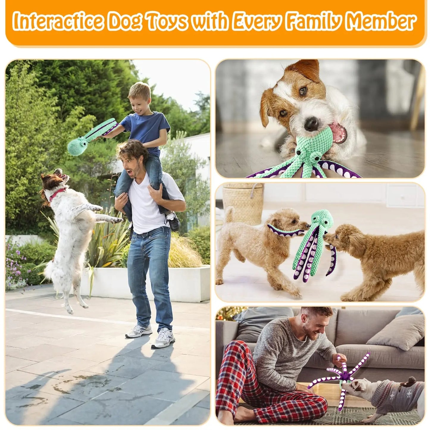 Plush Squeaky Dog Toy – Durable Chew & Fetch Playmate for Small to Large Dogs