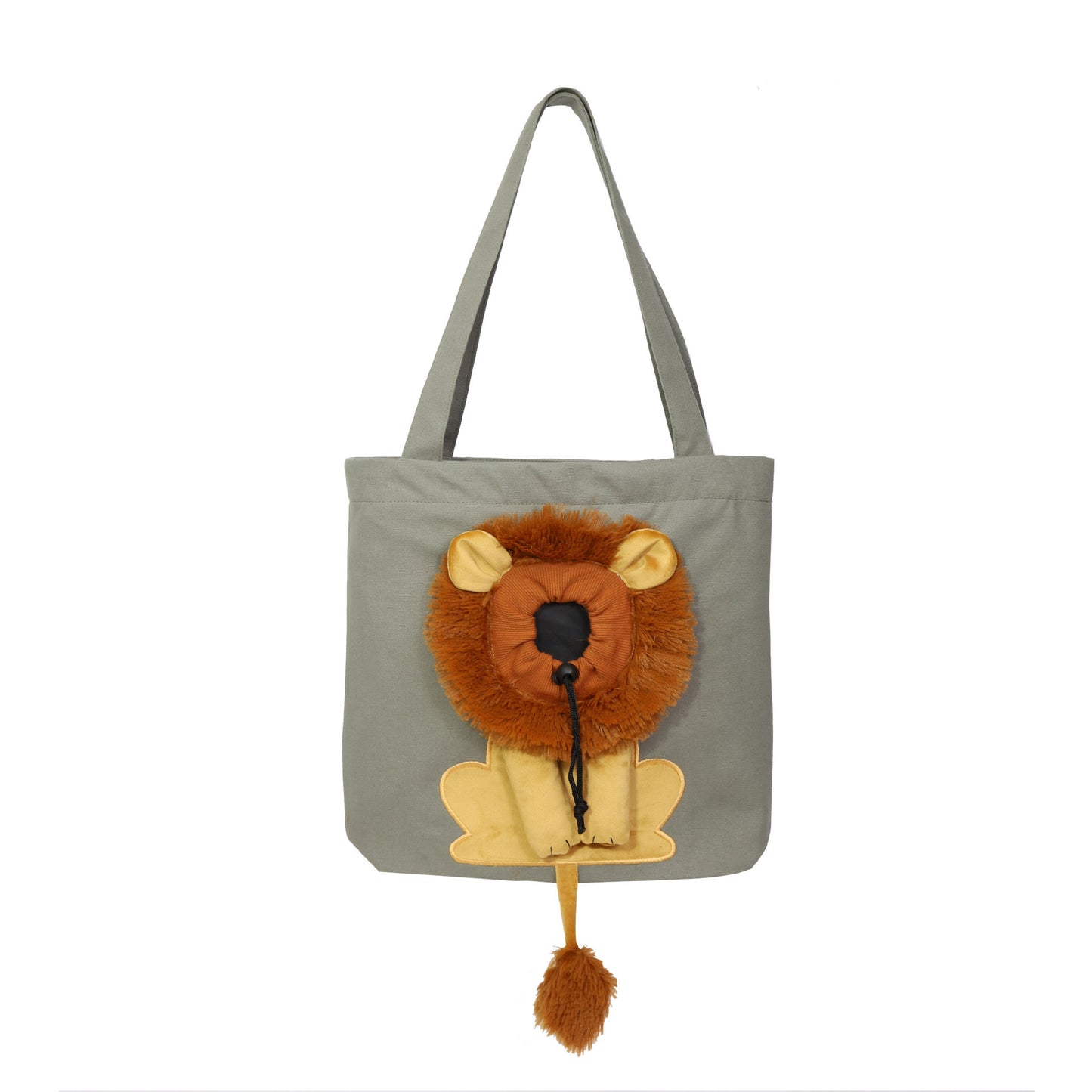 Lion Design Pet Carrier Backpack – Breathable Canvas Sling for Small Dogs & Cats (Up to 5 lbs)