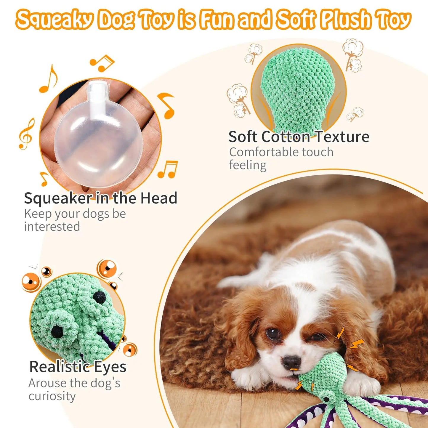 Plush Squeaky Dog Toy – Durable Chew & Fetch Playmate for Small to Large Dogs