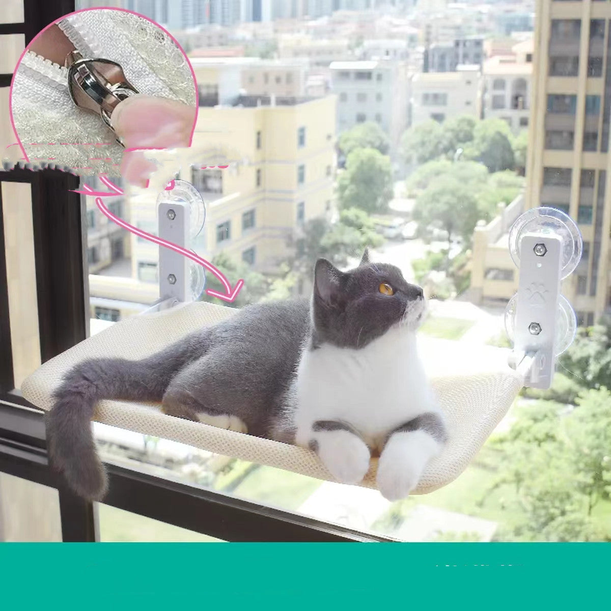 Luxury Plush Cat Window Perch – Suction Cup Hanging Bed