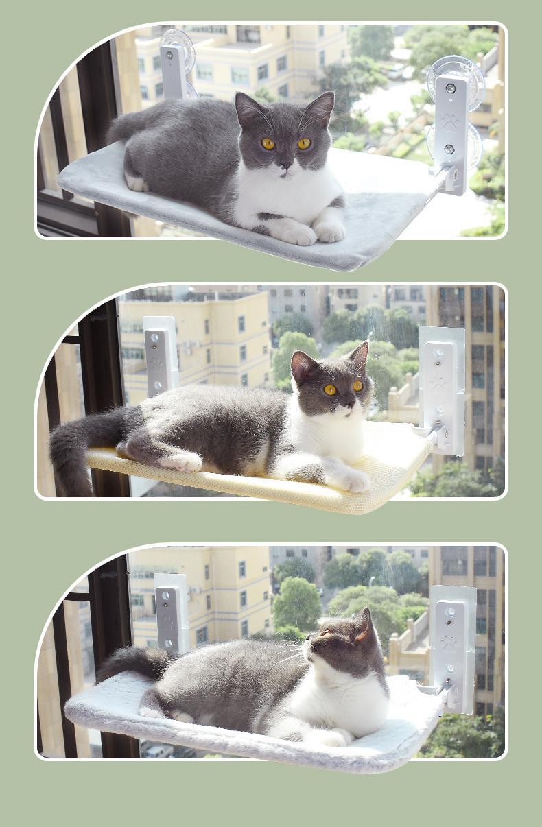 Luxury Plush Cat Window Perch – Suction Cup Hanging Bed
