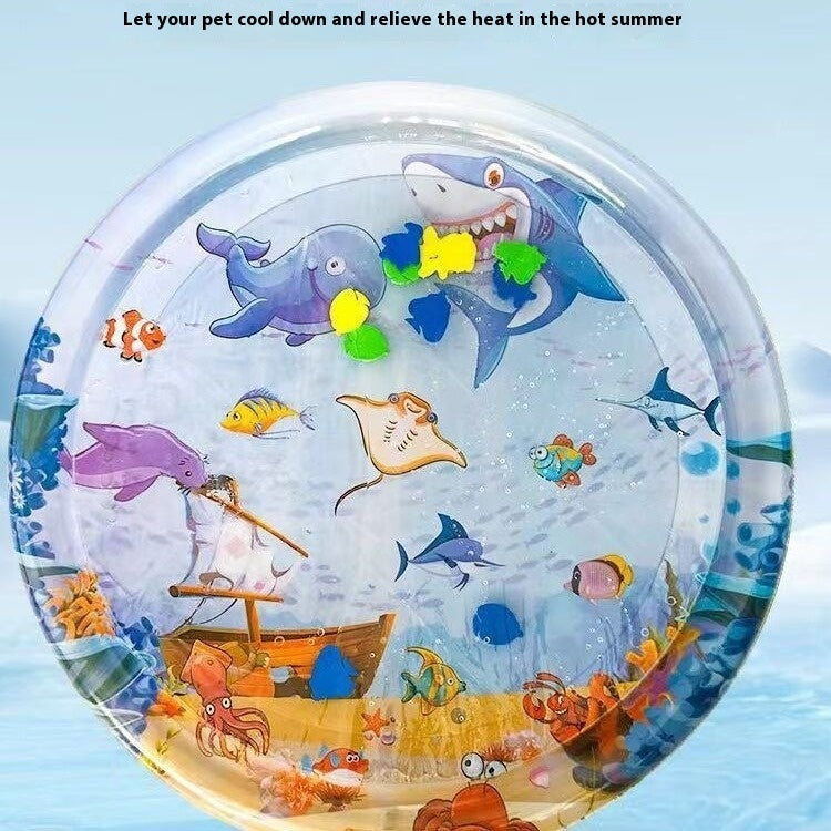 Inflatable Cat Water Playmat Bed – Cooling PVC Ice Pad with Fun Designs