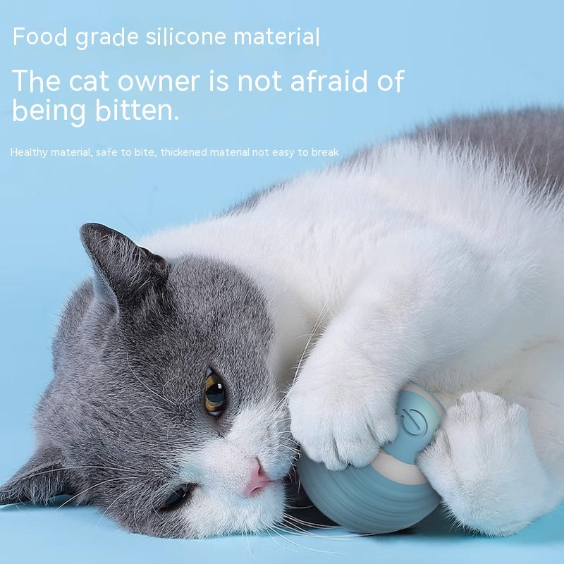 Rechargeable Cat Interactive Ball Toy – Automatic Rolling Silicone Play Ball
