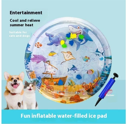 Inflatable Cat Water Playmat Bed – Cooling PVC Ice Pad with Fun Designs