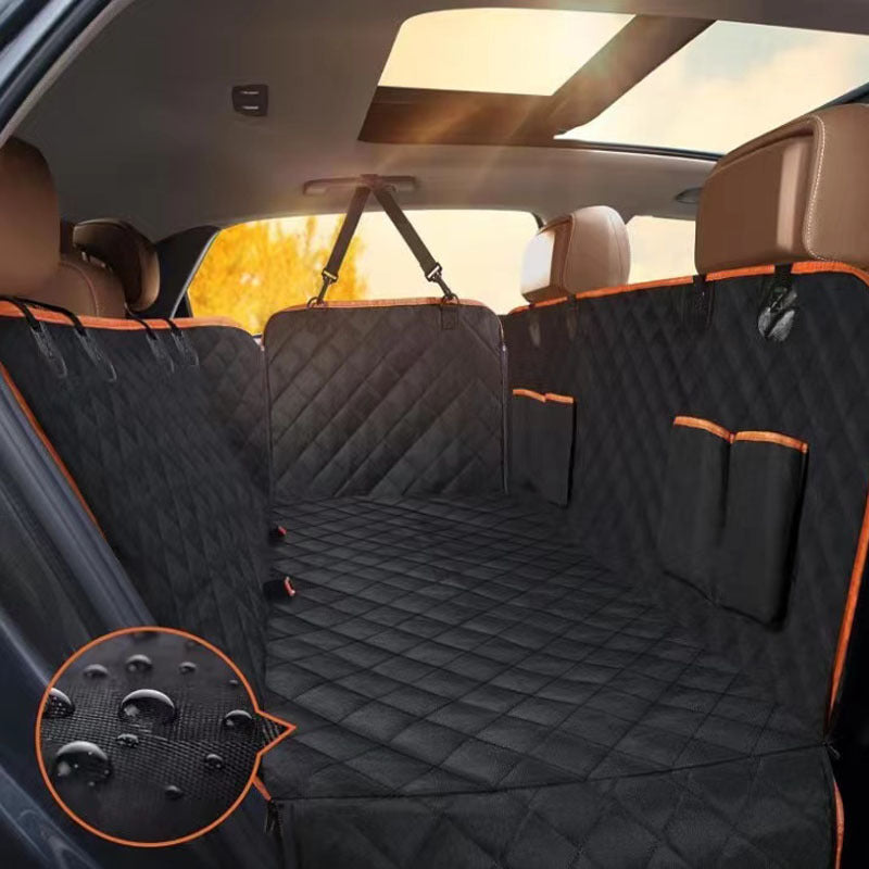 Dog Car Seat Cover – Waterproof Oxford Cloth Pet Travel Mat with Double Pockets