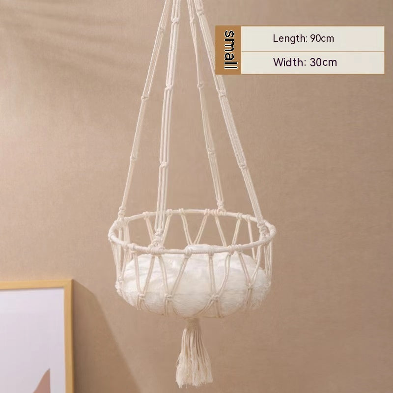 Handmade Cotton Cat Hammock – Hanging Bed with Optional Cushion