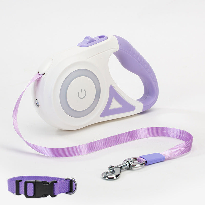 Retractable Dog Leash with One-Hand Brake – Telescopic, Explosion-Proof Options, with Optional Collar