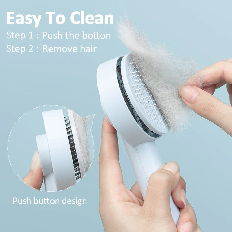 Self-Cleaning Pet Hair Remover Brush – Easy Fur & Lint Removal for Dogs & Cats