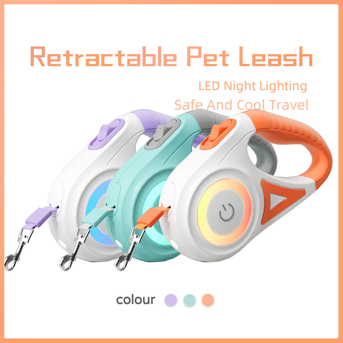 Retractable Dog Leash with One-Hand Brake – Telescopic, Explosion-Proof Options, with Optional Collar