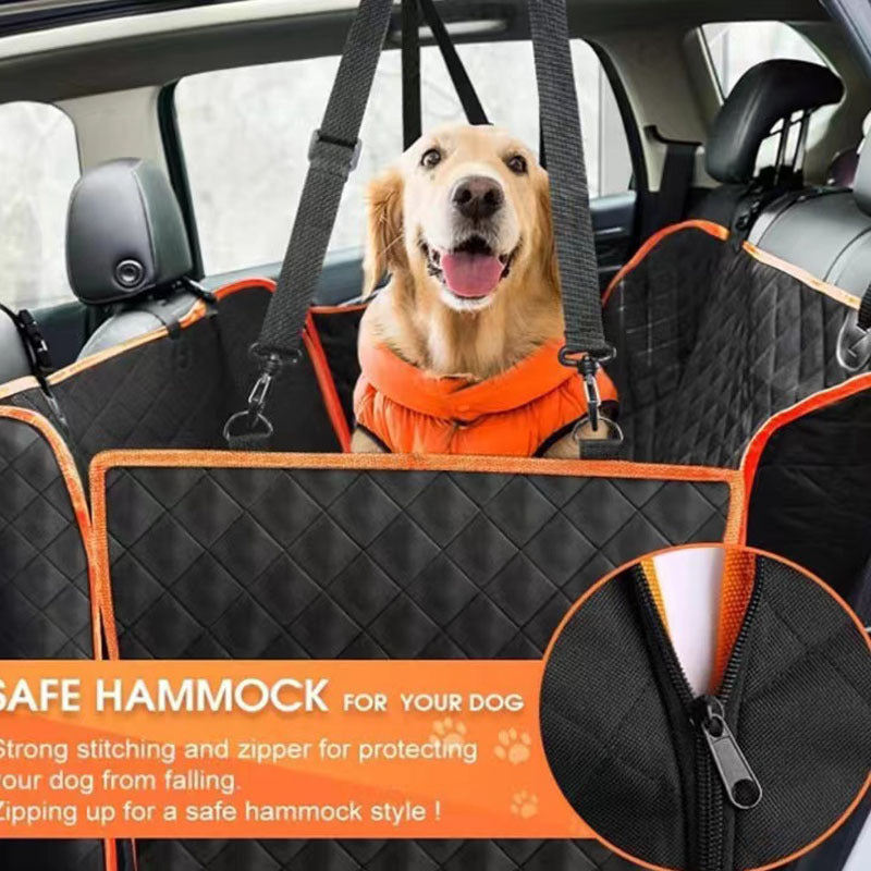Dog Car Seat Cover – Waterproof Oxford Cloth Pet Travel Mat with Double Pockets