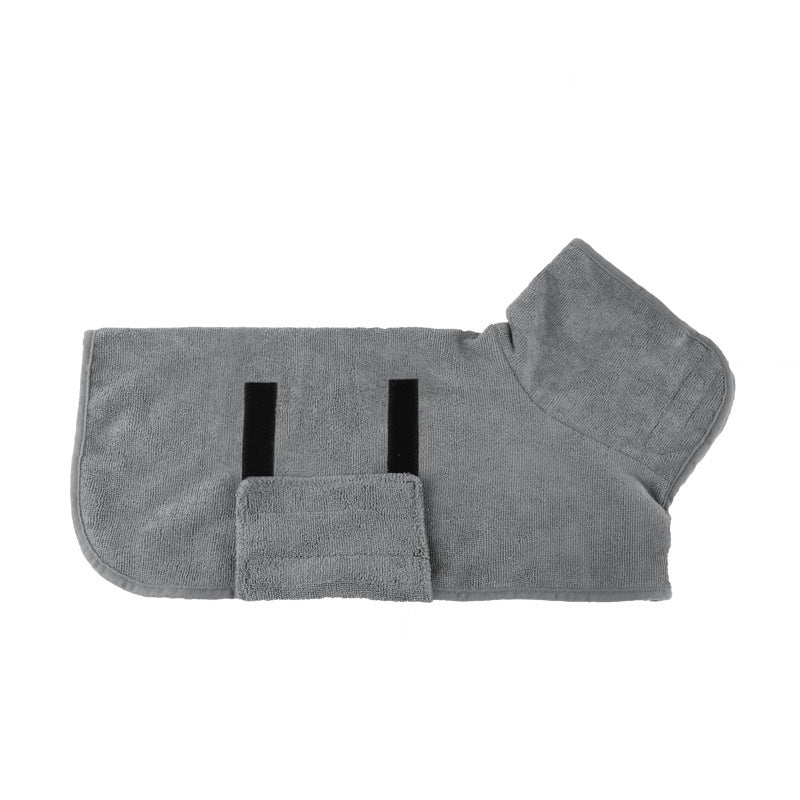 Super Absorbent Dog Bathrobe Towel – Quick Drying Pet Drying Coat with Adjustable Straps