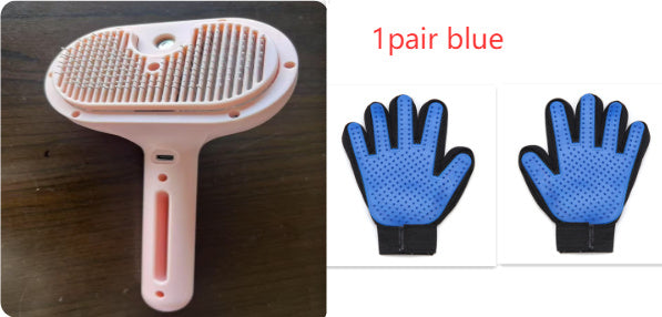 Pet Grooming Brush with Mist Spray – Dematting Comb & Hair Remover for Dogs & Cats