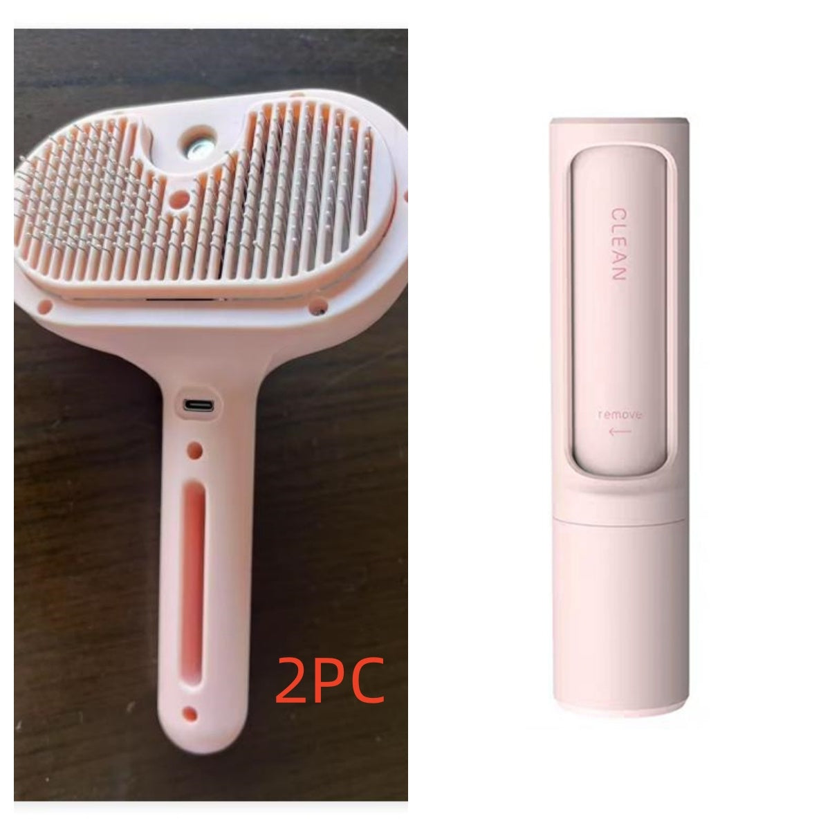Pet Grooming Brush with Mist Spray – Dematting Comb & Hair Remover for Dogs & Cats