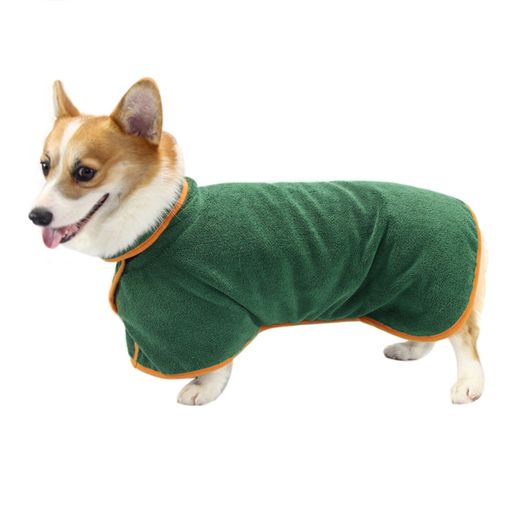 Super Absorbent Dog Bathrobe Towel – Quick Drying Pet Drying Coat with Adjustable Straps