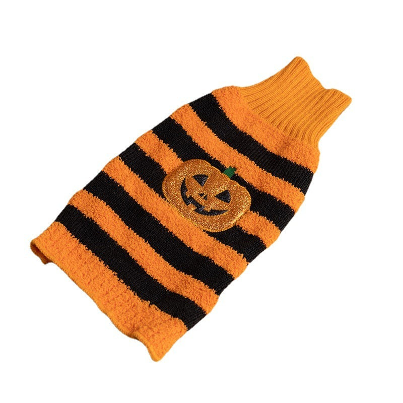 Halloween Dog Sweater – Cozy Knit Pet Outfit for Small Dogs