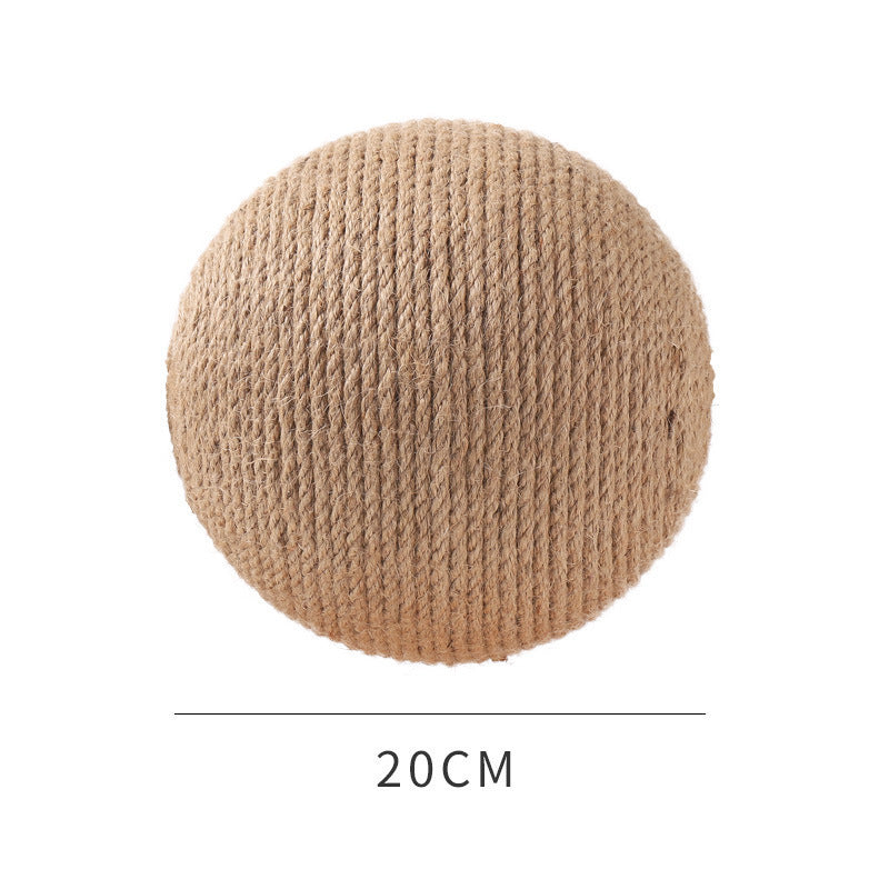 Wooden Cat Scratch Ball – Furniture Protection Toy with Hemp Rope