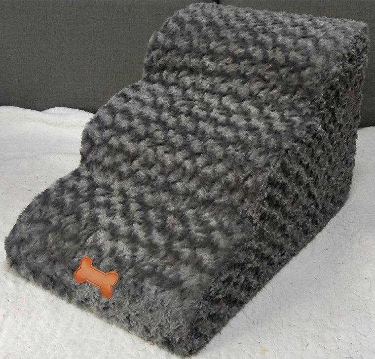 3-Tier Pet Stairs with Soft Flannel Cover – Dog & Cat Ramp Cushion