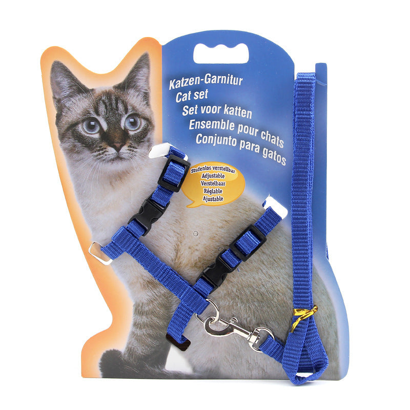 Adjustable Nylon Pet Harness with Leash – Comfortable Chest Strap for Dogs & Cats