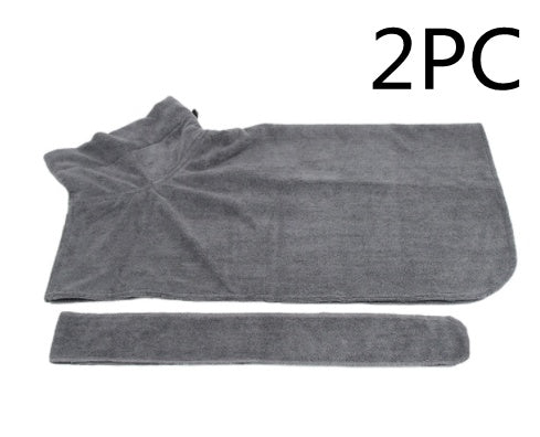 Super Absorbent Dog Bathrobe Towel – Quick Drying Pet Drying Coat with Adjustable Straps