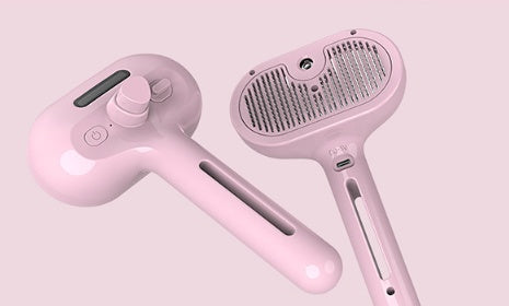 Pet Grooming Brush with Mist Spray – Dematting Comb & Hair Remover for Dogs & Cats