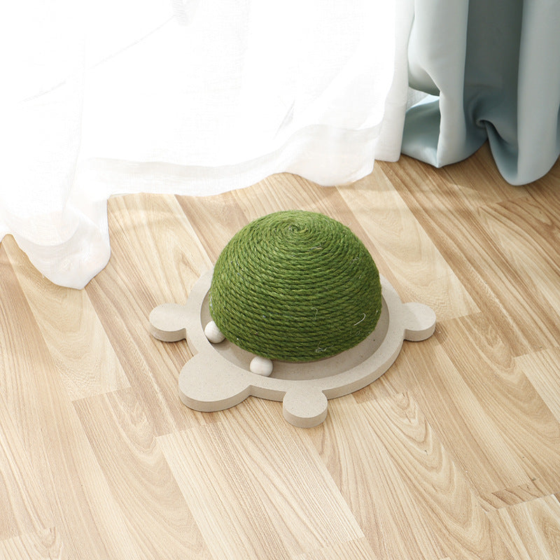 Tortoise Cat Scratching Board with Ball Toy – Durable Cotton Rope Play Mat