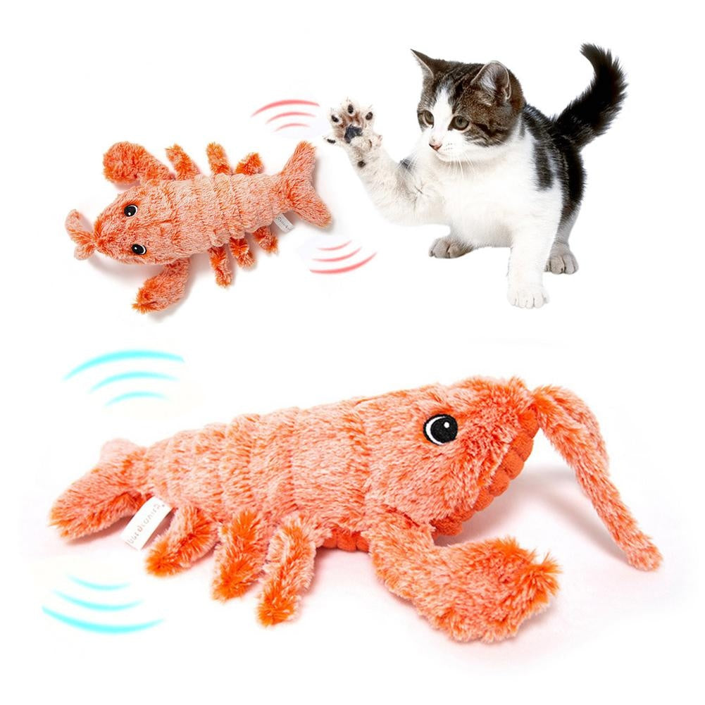 Interactive Jumping Lobster Cat Toy – USB Rechargeable Plush