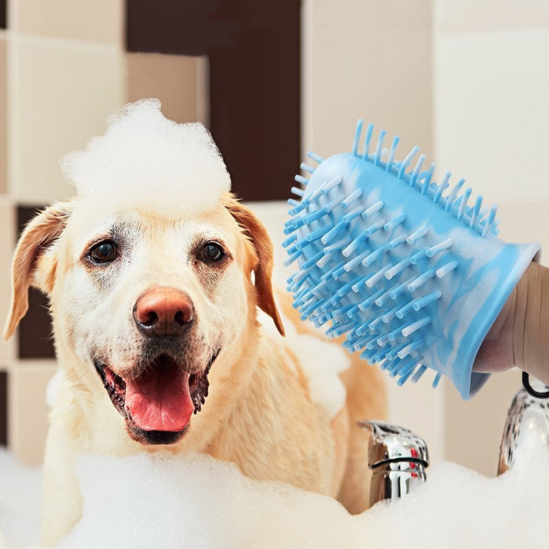 2-in-1 Pet Paw Cleaner Cup & Grooming Brush – Portable Silicone Foot Washer