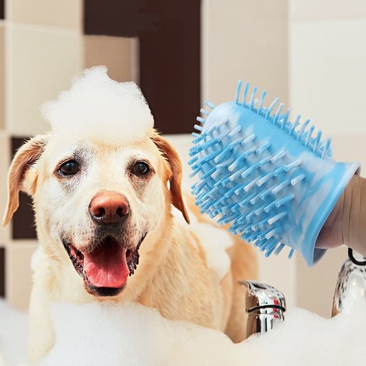 2-in-1 Pet Paw Cleaner Cup & Grooming Brush – Portable Silicone Foot Washer