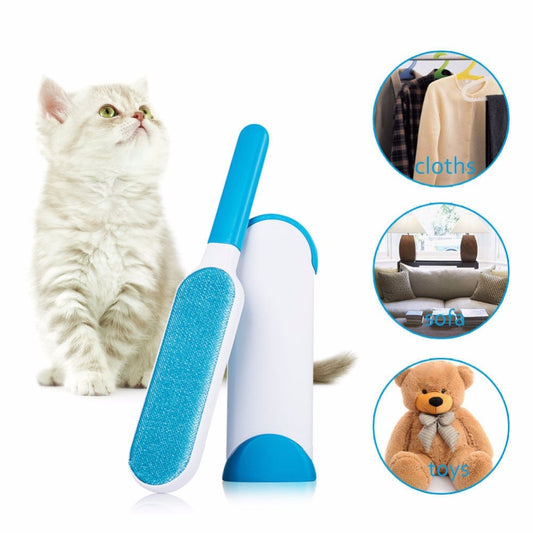 Reusable Pet Hair Remover with Self-Cleaning Base – Double-Sided Lint Brush