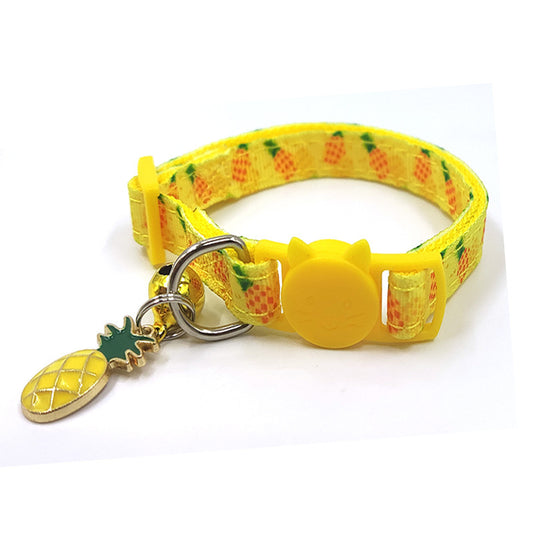 Pat Aegis Fruit Print Nylon Pet Collar – Adjustable Cute Dog & Cat Collar