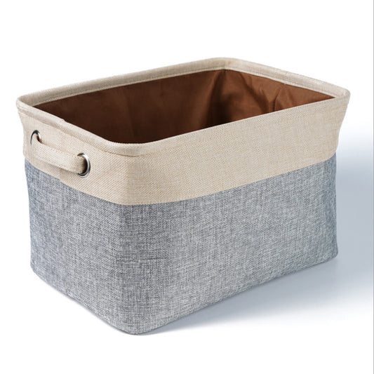 Linen Pet Storage Basket – Foldable Organizer for Pet Toys, Clothes & Accessories